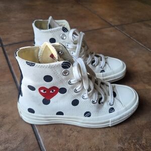 Comme Des Garcons PLAY x Converse Unisex Chuck Taylor High Top Polkadot Sneakers